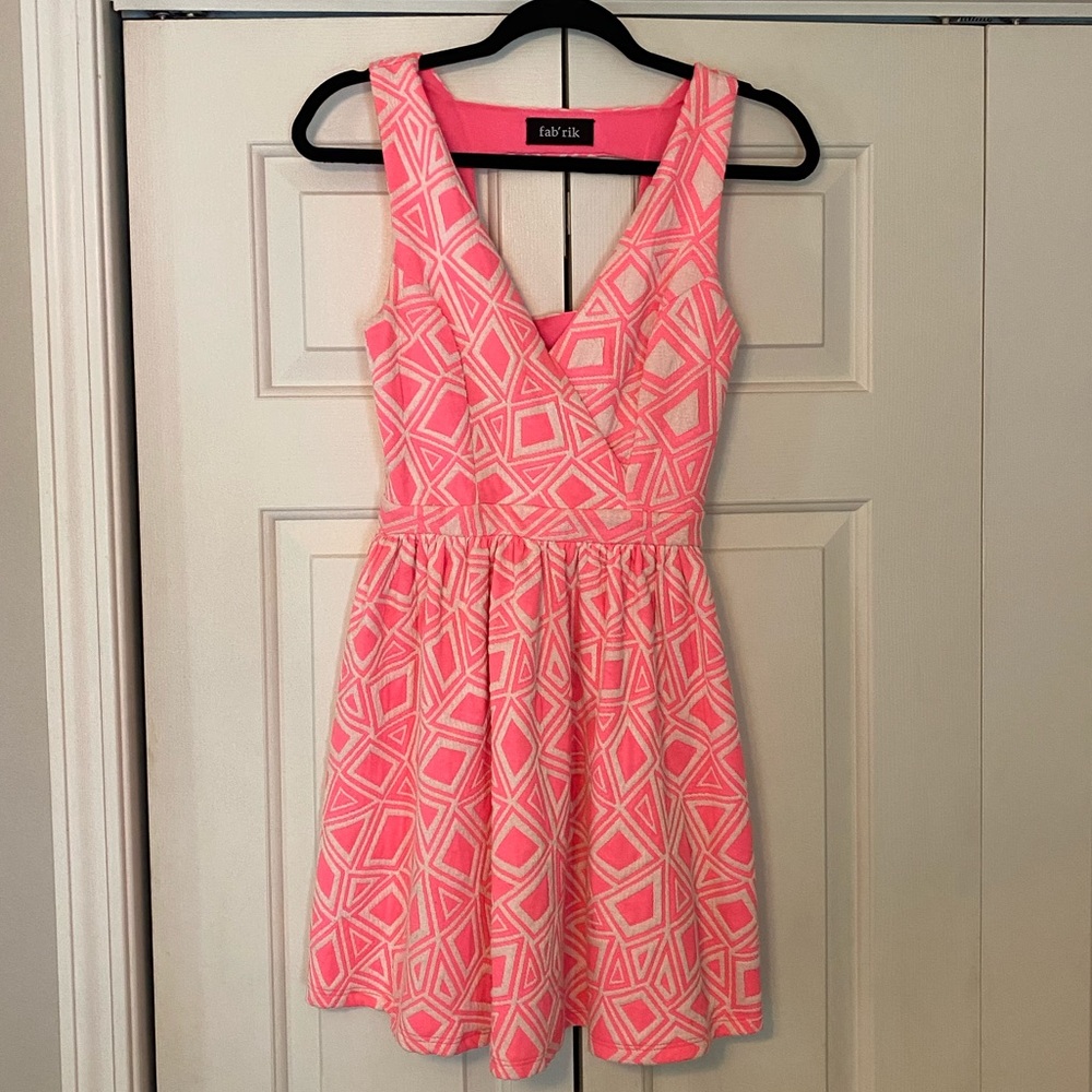 Fab’rik Hot Pink Geometric Dress